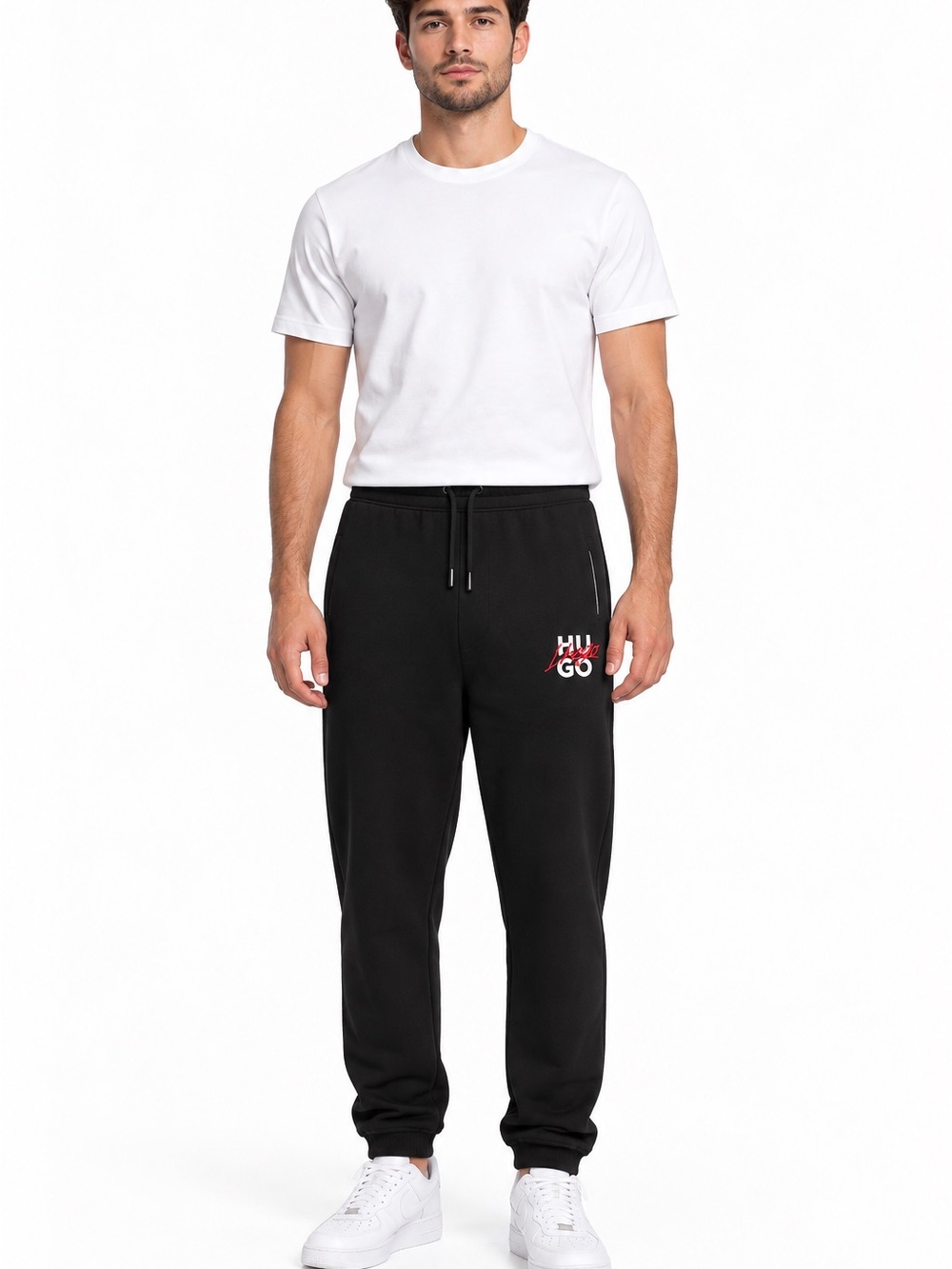 10. Hugo Boss • NWT Black Jogger Sweatpants with Subtle Logo Detail